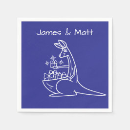 Leuke Deep Blue Kangaroo verjaardagsfeestje Servet