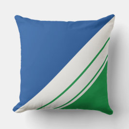 Leuke Deep Lake Blue Green White Racing Stripes Buitenkussen