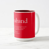 Leuke definitie citaat voor echtgenoot modern rood tweekleurige koffiemok (Voorkant rechts)