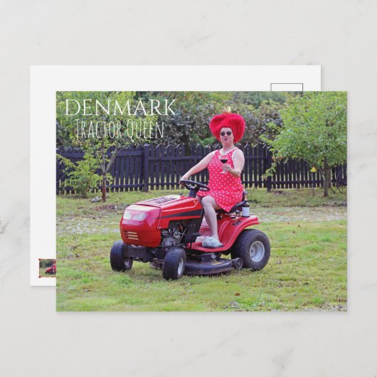 Leuke Denemarken Tractor Queen ansichtkaart! Briefkaart (Voorkant / Achterkant)