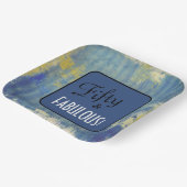 Leuke Denim Pattern Fifty & FABULOUS! 50ste verjaa Papieren Bordje (Gebogen)