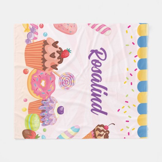 Leuke desserts en Snoepjes fleece deken (Voorkant (Horizontaal))