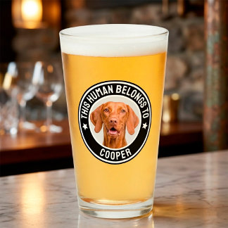 Leuke "Deze mens behoort tot" huisdierhond foto Glas