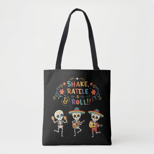 Leuke Día de los Muertos Skelet Feestviering Tote Bag (Voorkant)