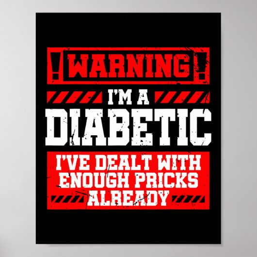 Leuke Diabetes Awareness Maand S Diabetisch Poster (Voorkant)