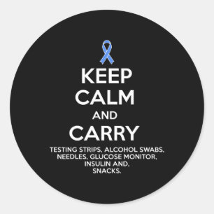 Leuke Diabeticus Houd Kalm Type 1 Type 2 Diabetes Ronde Sticker