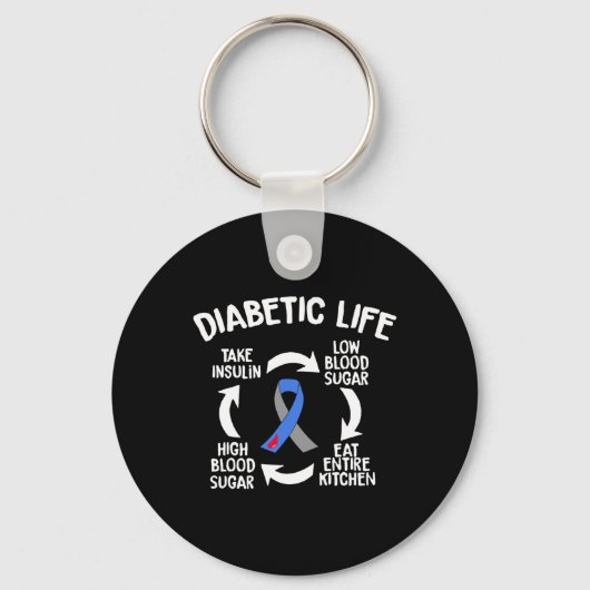 Leuke Diabetische Levenscyclus Diabetes Awareness  Sleutelhanger (Voorkant)