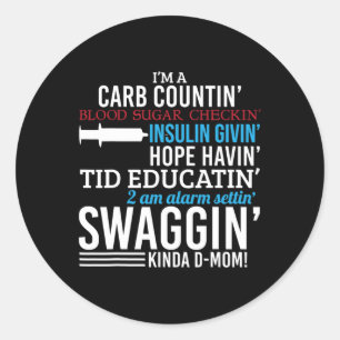 Leuke Diabetische Type 1 Diabetes Awareness Onders Ronde Sticker