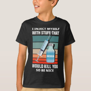 Leuke diabetische type 1 diabetes T1d Ik injecteer T-shirt