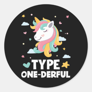 Leuke Diabetische Type 1 Diabetes Type Eén-derful Ronde Sticker