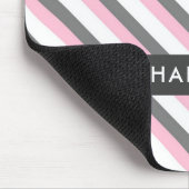 Leuke diagonale strepen patroon aangepaste naam muismat (Hoek)