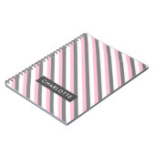 Leuke diagonale strepen patroon aangepaste naam notitieboek (Linkerzijde)