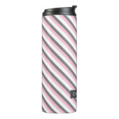 Leuke diagonale strepen patroon aangepaste naam thermosbeker (Gedraaid links)