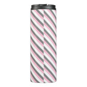 Leuke diagonale strepen patroon aangepaste naam thermosbeker (Achterkant)