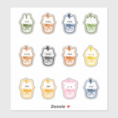 Leuke Dier Boba Thee Sticker (Vel)