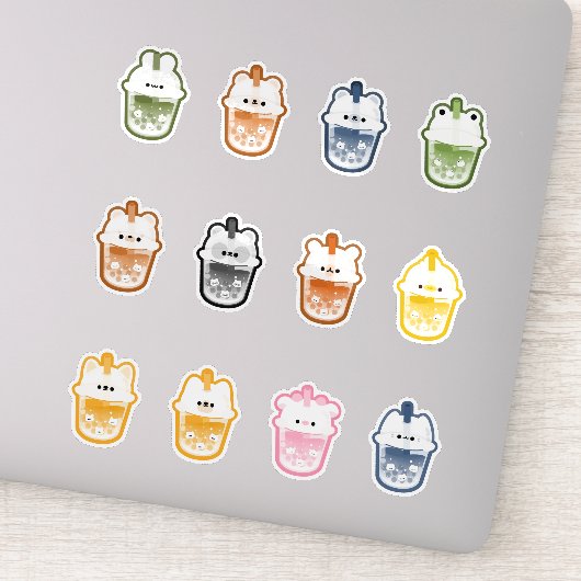 Leuke Dier Boba Thee Sticker (Detail)