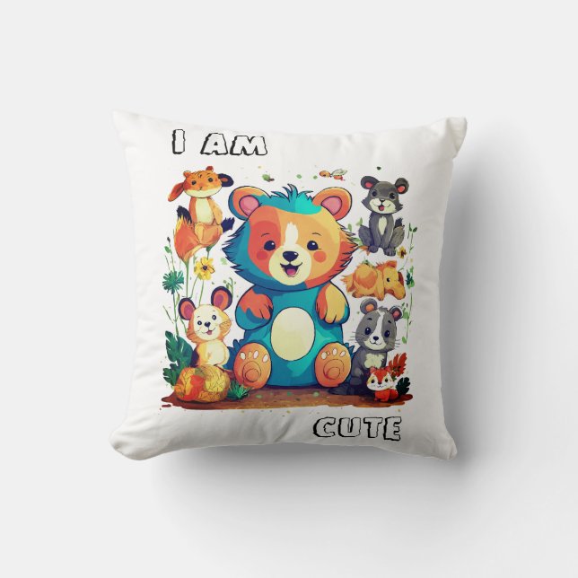 Leuke Dier cartoon nieuw ik ben schattig Kussen (Voorkant)