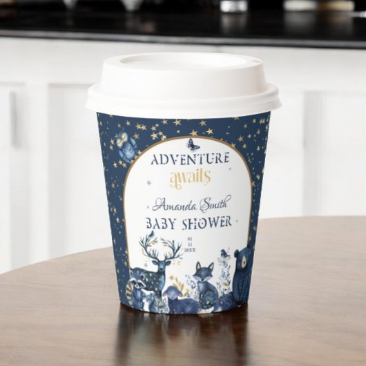 Leuke Dier Deer Fox Beer Adventure Night Sky Papieren Bekers