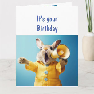 Leuke dier humor konijn oude verjaardag kaart