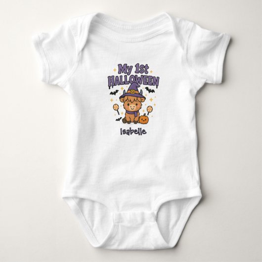 Leuke Dier Koe Baby's Eerste Halloween Romper (Voorkant)