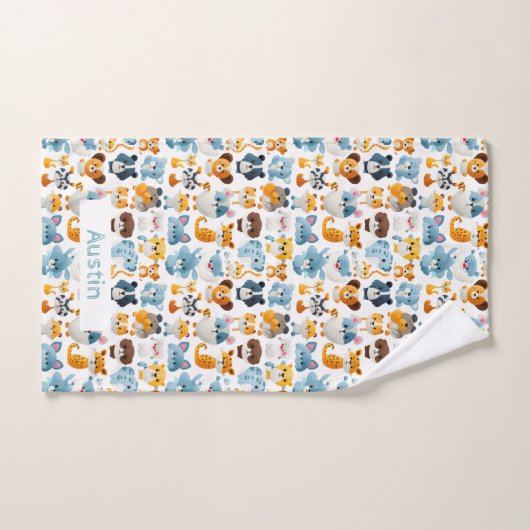 Leuke Dieren Aangepaste Naam Kinder Bad Handdoek (Handdoek)