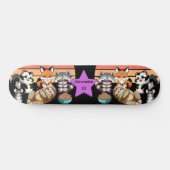Leuke dieren aangepaste naam persoonlijk skateboard (Horizontaal)