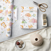Leuke Dieren baby cadeau Inpakpapier