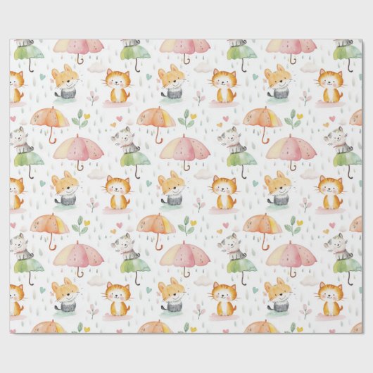 Leuke Dieren baby cadeau Inpakpapier (Vlak)