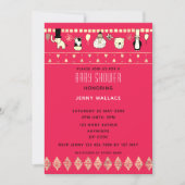 Leuke Dieren Baby shower Dark Cerise Achtergrond Kaart (Voorkant)