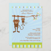 Leuke Dieren Baby shower Flat Invitation Kaart (Voorkant / Achterkant)