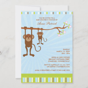 Leuke Dieren Baby shower Flat Invitation Kaart