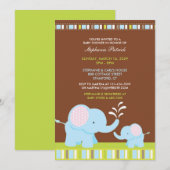 Leuke Dieren Baby shower Flat Invitation Kaart (Voorkant / Achterkant)