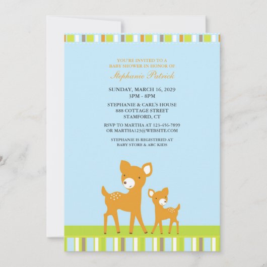 Leuke Dieren Baby shower Flat Invitation Kaart (Voorkant)