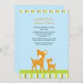 Leuke Dieren Baby shower Flat Invitation Kaart (Voorkant / Achterkant)