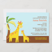Leuke Dieren Baby shower Flat Invitation Kaart (Voorkant)