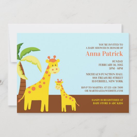 Leuke Dieren Baby shower Flat Invitation Kaart (Voorkant)