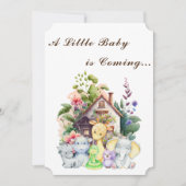 Leuke Dieren Baby shower Invitation | bruin Kaart (Voorkant)