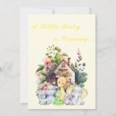Leuke Dieren Baby shower Invitation | Geel Kaart (Voorkant)