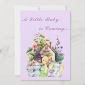 Leuke Dieren Baby shower Invitation | PAARSE Kaart (Voorkant)