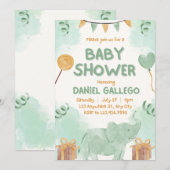 Leuke dieren Baby shower speelse uitnodiging (Voorkant / Achterkant)