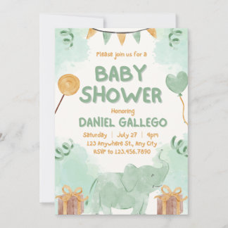Leuke dieren Baby shower speelse uitnodiging