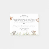 Leuke Dieren Baby shower Uitnodiging Notitie Kaart Post-it® Notes (Voorkant)