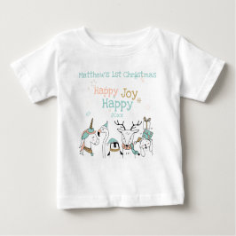 Leuke Dieren Baby's 1st Christmas Happy Joy