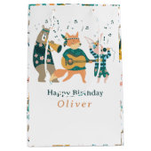 Leuke dieren band verjaardag medium cadeauzakje (Voorkant)