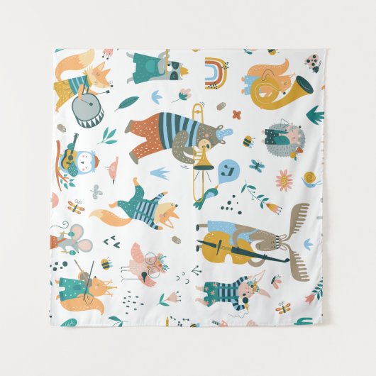 Leuke Dieren Band Wandkleed (Voorkant (horizontaal))