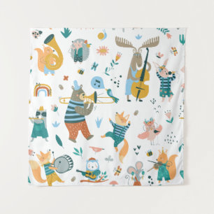 Leuke Dieren Band Wandkleed