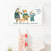 Leuke dieren Bend Verjaardag Spandoek (Insitu)