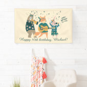 Leuke dieren Bend Verjaardag Spandoek (Insitu)