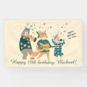 Leuke dieren Bend Verjaardag Spandoek (Horizontaal)