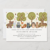 Leuke Dieren Bos Baby shower Invitation Kaart (Voorkant)